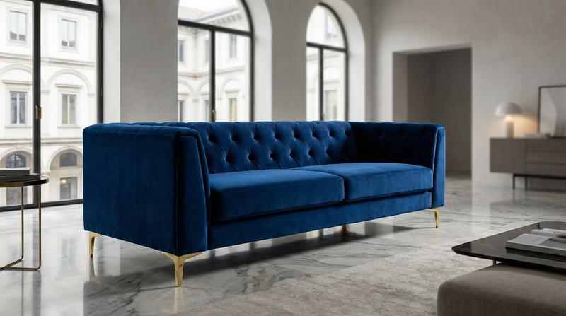 Velvet Tuxedo Sofa