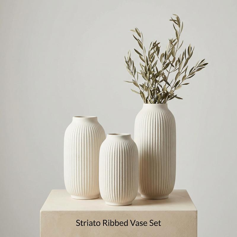 Striato Ribbed Vase Set